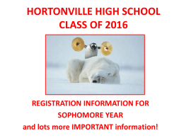 HORTONVILLE HIGH SCHOOL CLASS OF 2016