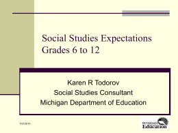 Social Studies Expectations Grades 6 to 12