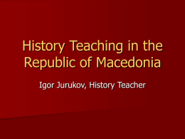 History teaching in Republic of Macedonia
