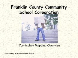 Curriculum Map Overview - Franklin County Community School