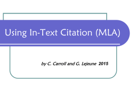 Using In-Text Citation