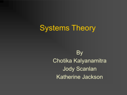 Systems Theory - University of South Alabama