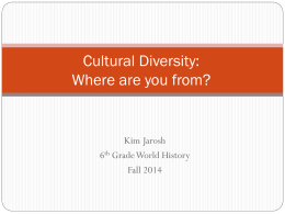 Cultural Diversity: Where are you from?