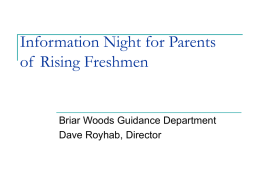 Information Night for Parents of Rising Freshmen
