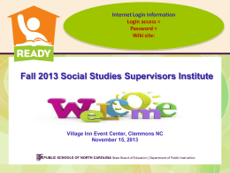 Social Studies Supervisor Session_Fall 2013