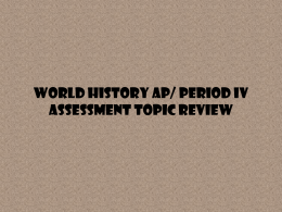 Period IV Review Topics