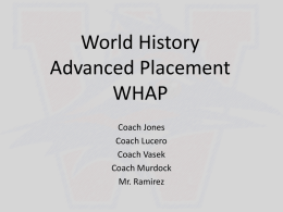 World History Advanced Placement WHAP