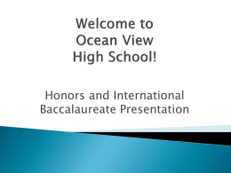 Welcome to Ocean View High School!