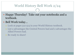 World History Bell Work 2/24