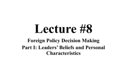 Lecture # 8 on Leaders and Decision