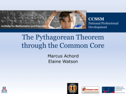 Pythagorean Theorem - Institute for Mathematics & Education