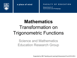 Transformations on Trigonometric Functions