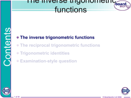The inverse trigonometric functions