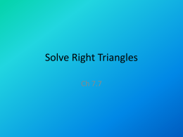 Solve Right Triangles - East Pennsboro High School