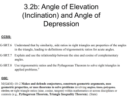 8.4: Angle of Elevation (Inclination) and Angle of Depression