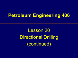 LESSON 11 Directional Drilling