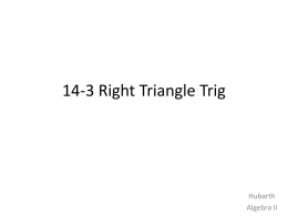 14-3 Right Triangle Trig