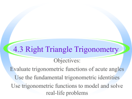 Right Triangle Trigonometry - Warren County Public Schools