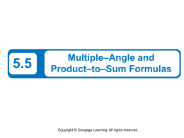 Using a Half–Angle Formula