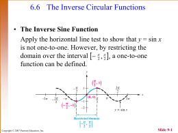   6.6 The Inverse Circular Functions