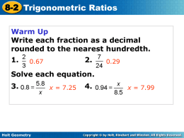 Use a special right triangle to write each trigonometric ratio as a