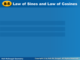 8.5 Law of Sines and Cosines