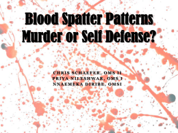 Blood Spatter Patterns Murder or Self Defense?