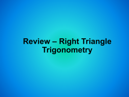 Right Triangle Trig. Review Powerpoint - peacock
