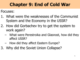 Chapter 9: End of Cold War