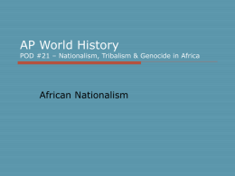 AP World History POD #21 – Nationalism, Tribalism
