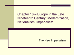 Chapter 16 – Europe in the Late Nineteenth Century
