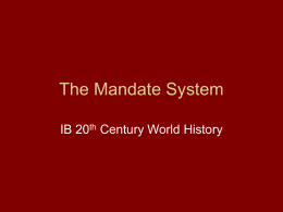 The Mandate System