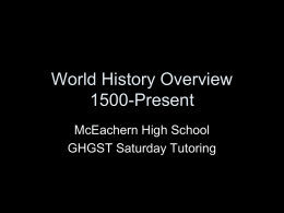 World History Overview to 1600