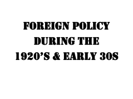 1920s foreign policy ppt