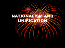 NATIONALISM AND UNITIFACATION