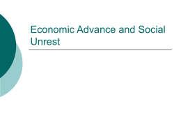 Economic Advance and Social Unrest