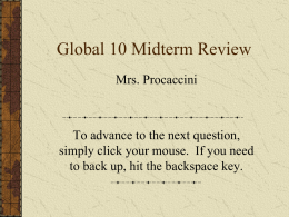Global 10 Midterm Review