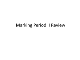 Marking Period II Review GLBx