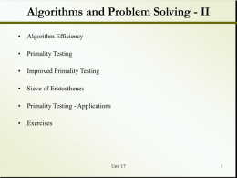 Primality Testing – A Classic Algorithm