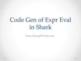 Code Gen of Expr Evaluation in Shark