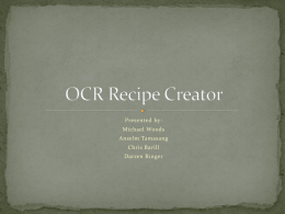 OCR Recipe Creator