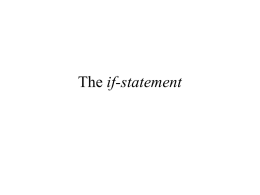 The if-statement