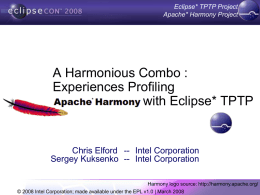 Harmony TPTP - EclipseCon France 2015