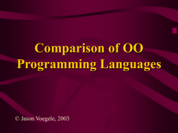 Comparison of OO Programming Languages