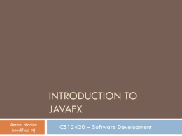 Introduction to JavaFX - Aberystwyth University