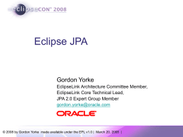 Eclipse JPA - EclipseCon Europe 2012