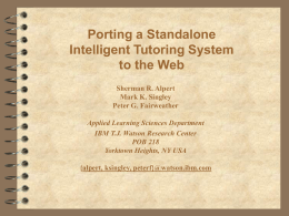 Porting a Standalone Intelligent Tutoring System to the Web