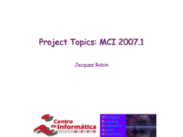 Project Topics: MCI 2007.1
