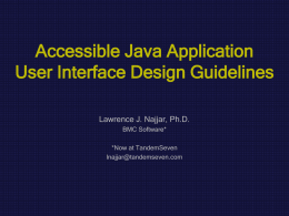 Accessible Java Application User Interface Design Guidelines