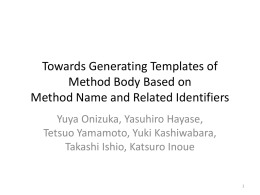 Towards Generating Templates of Method Body Based on
